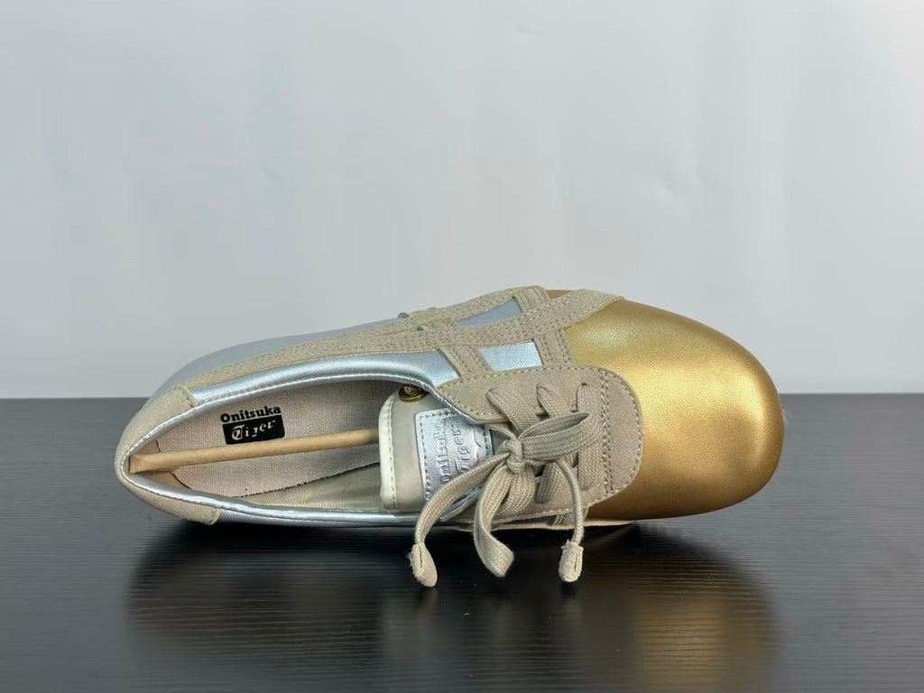 VERSACE × Onitsuka Tiger "Tai-Chi Sakura" Leather & Suede Low-Top Sneakers