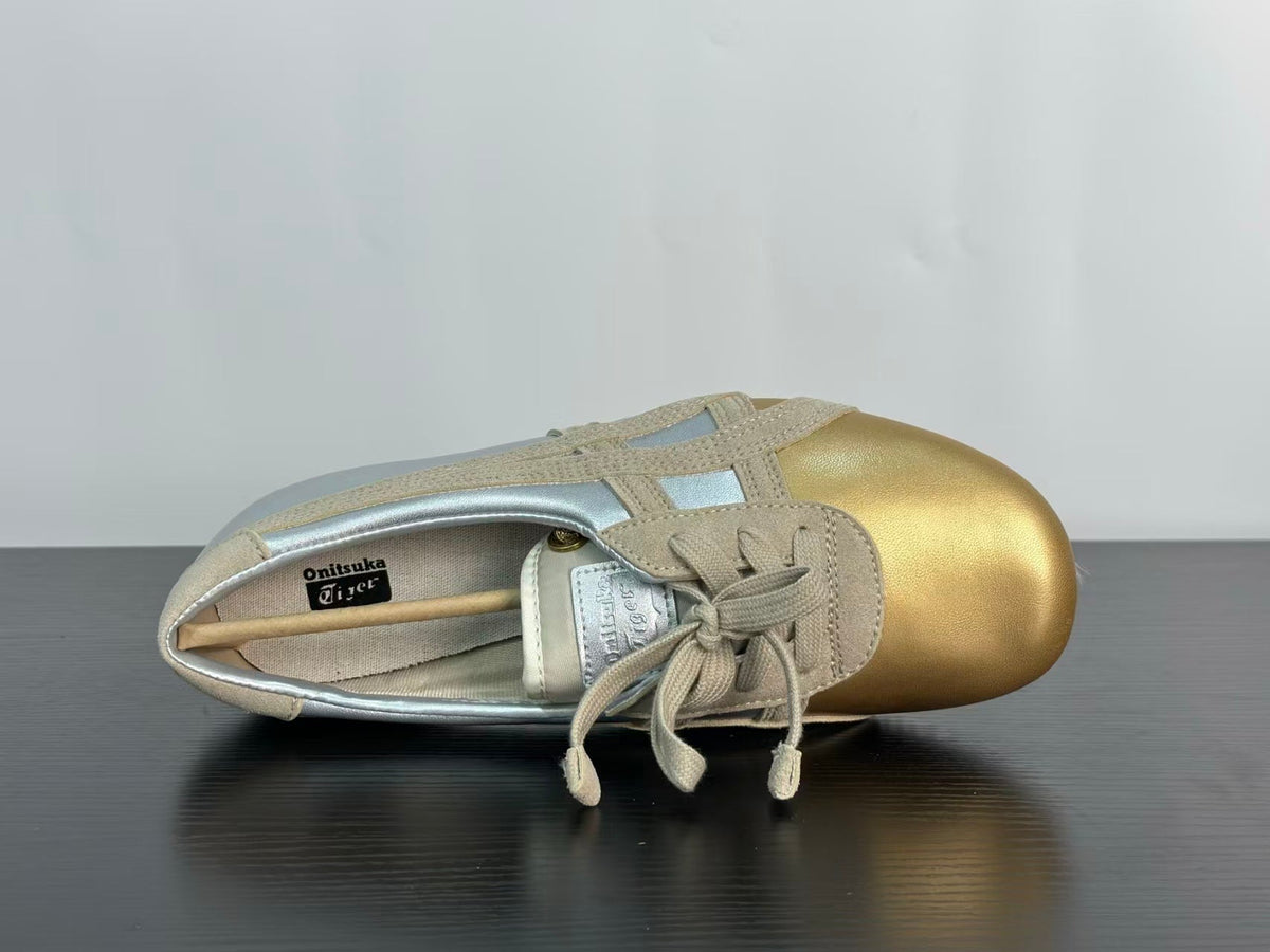VERSACE × Onitsuka Tiger "Tai-Chi Sakura" Leather & Suede Low-Top Sneakers